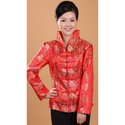 Graceful Chinese Brocade Red Jacket 4002-28 (Size XL) Graceful Chinese Brocade Red Jacket 4002-28 (Size XL)