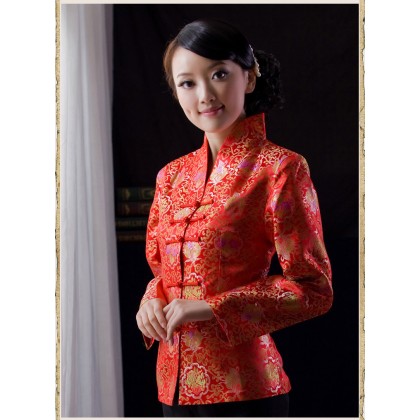 Graceful Chinese Brocade Red Jacket 4002-28 (Size XL) Graceful Chinese Brocade Red Jacket 4002-28 (Size XL)