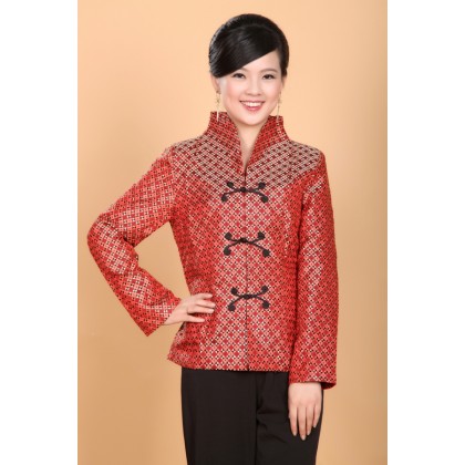 Classic fashionable Red Brocade Jacket 4003-28  Clearance No Return / No Exchange