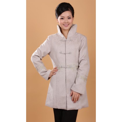 Chinese Off-White Cotton Trench Coat 6001-02 (Size M, L) Chinese Off-White Cotton Trench Coat 6001-02 (Size M, L)
