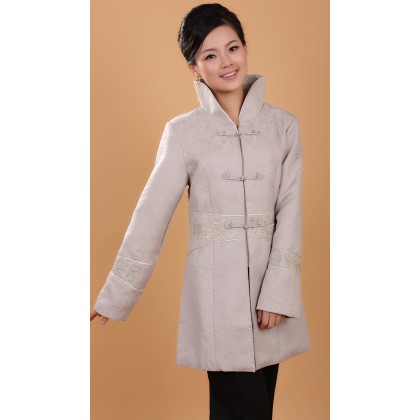 Chinese Off-White Cotton Trench Coat 6001-02 (Size M, L) Chinese Off-White Cotton Trench Coat 6001-02 (Size M, L)