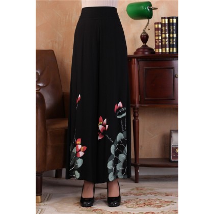 Hand Painting Lotus Wide Leg Pants 7001-99 Hand Painting Lotus Wide Leg Pants 7001-99