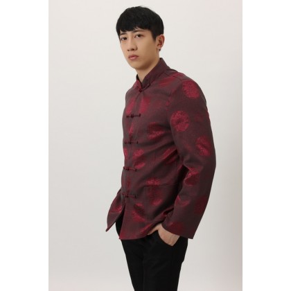 Chinese Traditional Rayon Maroon Jacket 12006-29 Chinese Traditional Rayon Maroon Jacket 12006-29