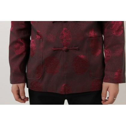 Chinese Traditional Rayon Maroon Jacket 12006-29 Chinese Traditional Rayon Maroon Jacket 12006-29