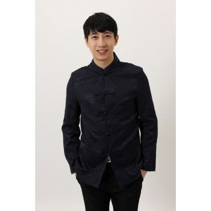 Chinese Traditional Rayon Navy Jacket 12006-76 Chinese Traditional Rayon Navy Jacket 12006-76