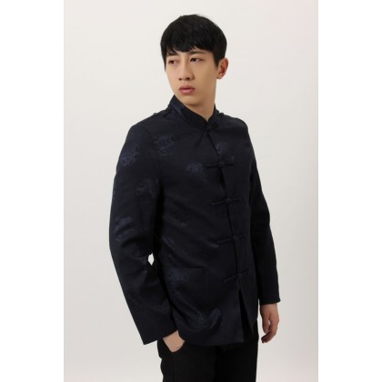 Chinese Traditional Rayon Navy Jacket 12006-76 Chinese Traditional Rayon Navy Jacket 12006-76