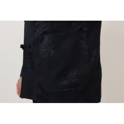 Chinese Traditional Rayon Navy Jacket 12006-76 Chinese Traditional Rayon Navy Jacket 12006-76