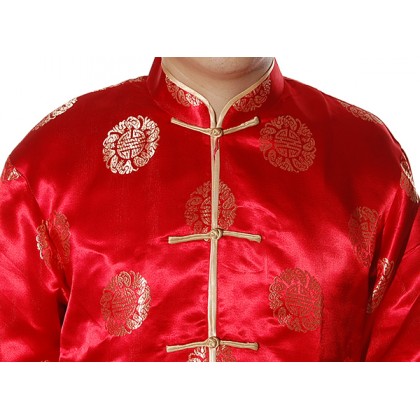 Chinese Traditional Tang Zhuang Jacket Red 12011-28 (XXL)