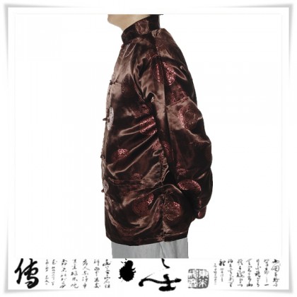 Chinese Traditional Tang Zhuang Jacket Brown 12011-60 (XXL) 