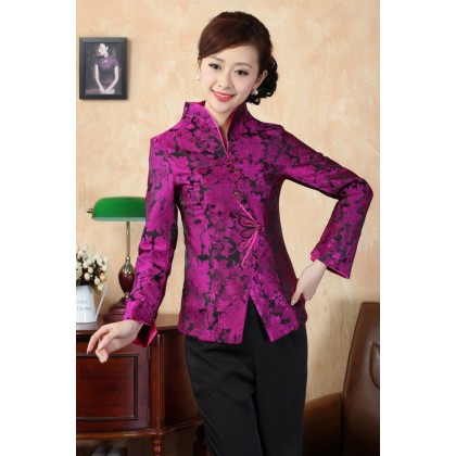 Blooming Peonies Rayon Crimson Jacket 4007-27 Blooming Peonies Rayon Crimson Jacket 4007-27