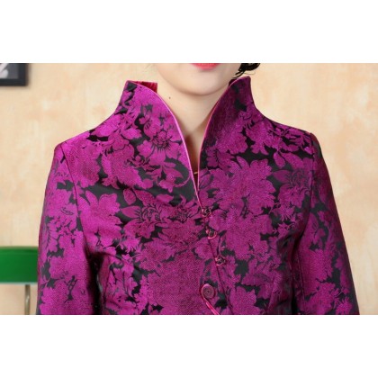 Blooming Peonies Rayon Crimson Jacket 4007-27 Blooming Peonies Rayon Crimson Jacket 4007-27