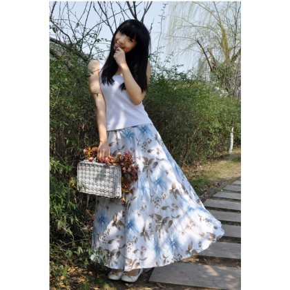 Linen Maxi Skirt - Pure Lily 8012-70 (Clearance No Exchange/Return) Linen Maxi Skirt - Pure Lily 8012-70 (Clearance No Exchange/Return)