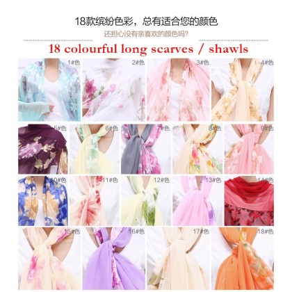 Shanghai Story Chiffon Scarf S113