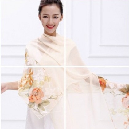 Shanghai Story Chiffon Scarf S117 Shanghai Story Chiffon Scarf S117