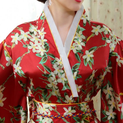 Elegant Red Satin Kimono 50001-28 Elegant Red Satin Kimono 50001-28
