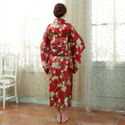 Elegant Red Satin Kimono 50001-28 Elegant Red Satin Kimono 50001-28