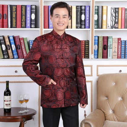 Man Maroon Elegant Chinese Jacket 12016-29 Man Maroon Elegant Chinese Jacket 12016-29