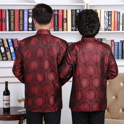 Woman Maroon Elegant Chinese Jacket 4016-29