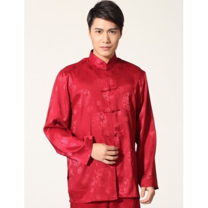 Long-sleeved Maroon Chinese Tai-ji Set 12017-29 