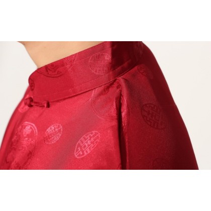 Long-sleeved Maroon Chinese Tai-ji Set 12017-29 