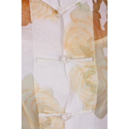 5001-40 Elegant 3-Quarter Sleeves Yellow Chinese Blouse 5001-40 Elegant 3-Quarter Sleeves Yellow Chinese Blouse