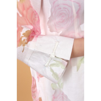 5001-20 Elegant 3-Quarter Sleeves Pink Chinese Blouse