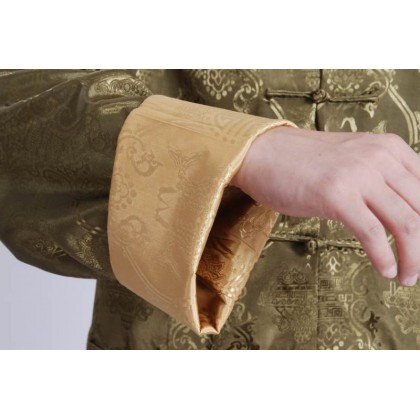 Man's Double-Fish Reversible Mandarin Jacket【Green+Yellow】 ) 12009-50 Man's Double-Fish Reversible Mandarin Jacket【Green+Yellow】 ) 12009-50