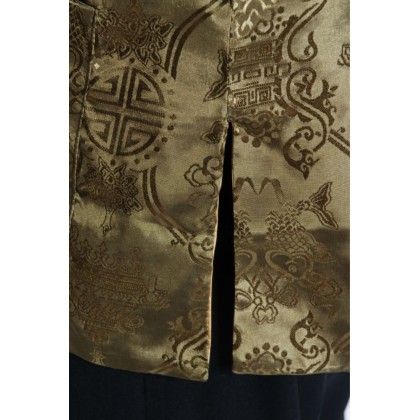 Man's Double-Fish Reversible Mandarin Jacket【Green+Yellow】 ) 12009-50 Man's Double-Fish Reversible Mandarin Jacket【Green+Yellow】 ) 12009-50