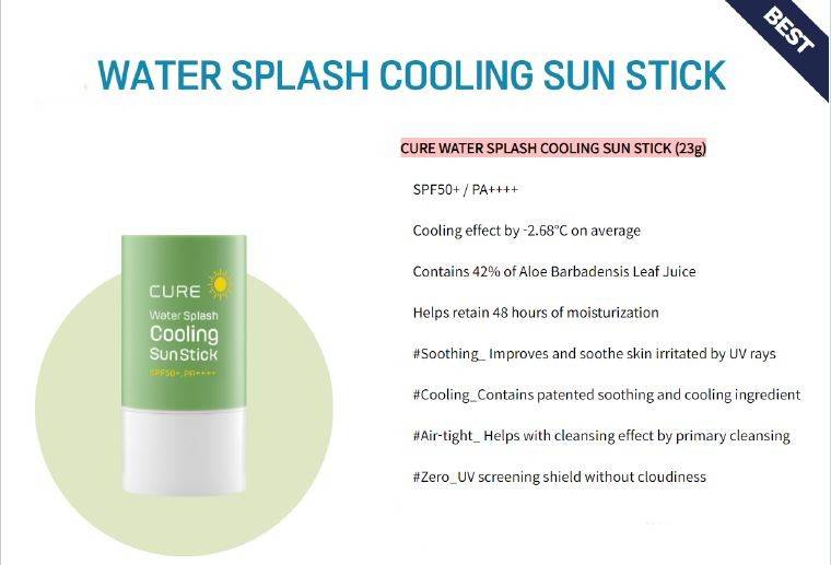 CURE Water Splash Cooling Sun Stick 23g SPF50+