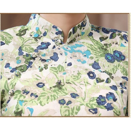 Spring Dawn Linen Midi Qipao 1139-50 Spring Dawn Linen Midi Qipao 1139-50