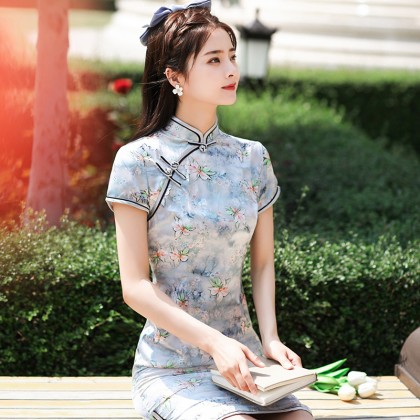 Hangzhou Faux Silk Ladylike Qipao 2407-01 