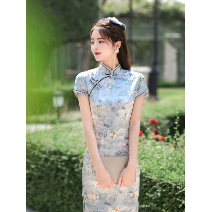Hangzhou Faux Silk Ladylike Qipao 2407-01 