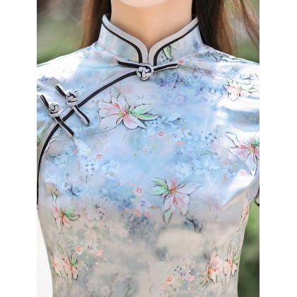 Hangzhou Faux Silk Ladylike Qipao 2407-01 