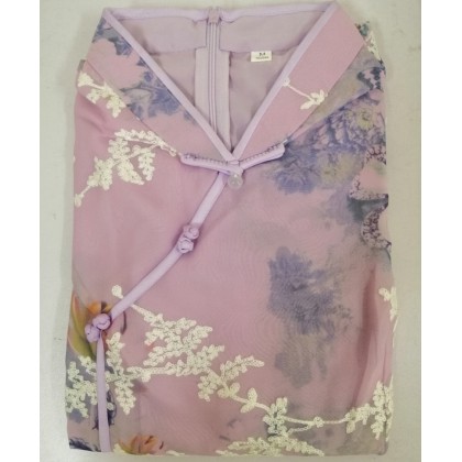 Ao Dai Chiffon Purple Butterfly Midi Dress 3040-80