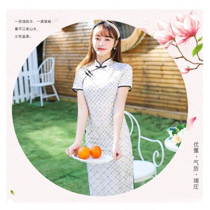 Suzhou Elegant Lace Midi Cheongsam 1202-01 蘇州優雅蕾絲中旗袍 Suzhou Elegant Lace Midi Cheongsam 1202-01 蘇州優雅蕾絲中旗袍