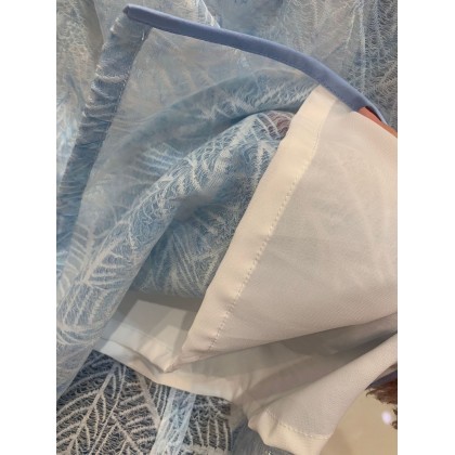 Fresh and Sweet Lace Light Blue Midi Cheongsam 1041-72 Fresh and Sweet Lace Light Blue Midi Cheongsam 1041-72