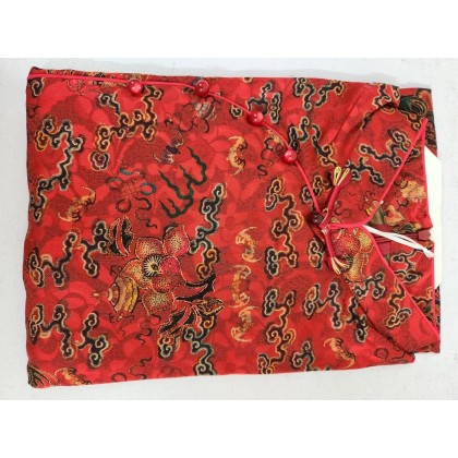 Hangzhou Vintage Faux Silk Red Cheongsam Dress 3045-28 Hangzhou Vintage Faux Silk Red Cheongsam Dress 3045-28