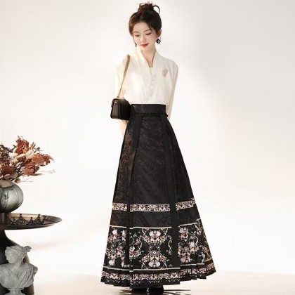Spring Banquet Mamianqun Hanfu Black Maxi Skirt 2-PC Set 10002-99 Spring Banquet Mamianqun Hanfu Black Maxi Skirt 2-PC Set 10002-99