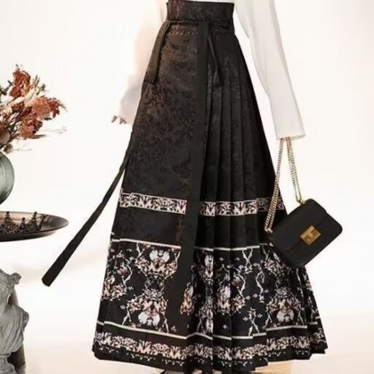 Spring Banquet Mamianqun Hanfu Black Maxi Skirt 2-PC Set 10002-99 Spring Banquet Mamianqun Hanfu Black Maxi Skirt 2-PC Set 10002-99