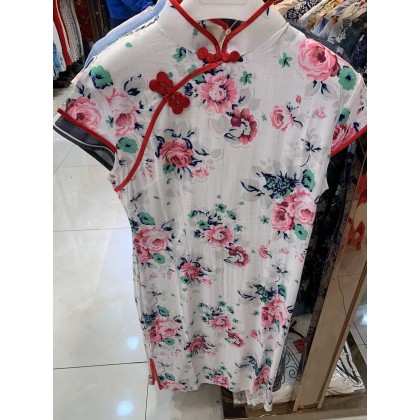 Hangzhou Stretchable Linen Mini Qipao 2131-01 Hangzhou Stretchable Linen Mini Qipao 2131-01