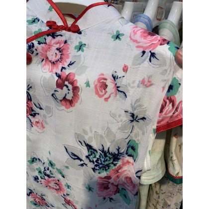 Hangzhou Stretchable Linen Mini Qipao 2131-01 Hangzhou Stretchable Linen Mini Qipao 2131-01