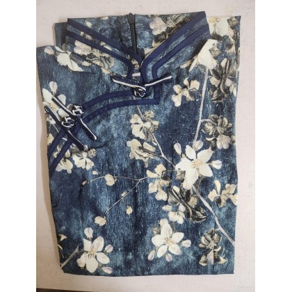 Hangzhou Linen Dark Blue Mini Qipao 2132-77 