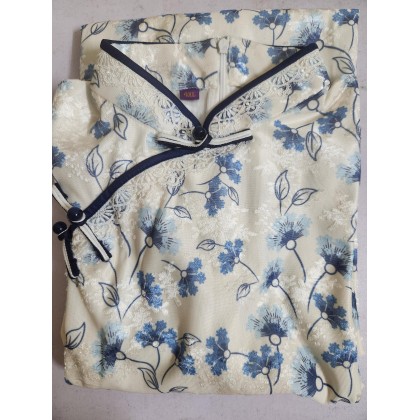 Hangzhou Sweet Lace Blue Midi Cheongsam 1207-70 Hangzhou Sweet Lace Blue Midi Cheongsam 1207-70