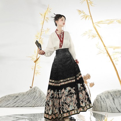 Phoenix Stream Mamianqun Hanfu Black Maxi Skirt 2-PC Set 10003-99 Phoenix Stream Mamianqun Hanfu Black Maxi Skirt 2-PC Set 10003-99