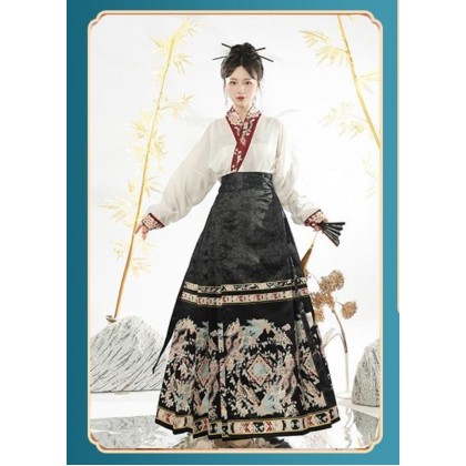 Phoenix Stream Mamianqun Hanfu Black Maxi Skirt 2-PC Set 10003-99 Phoenix Stream Mamianqun Hanfu Black Maxi Skirt 2-PC Set 10003-99
