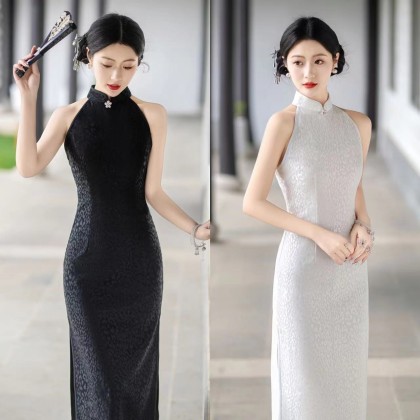Sexy Black Composite Lace Midi Cheongsam 1209-99 Sexy Black Composite Lace Midi Cheongsam 1209-99