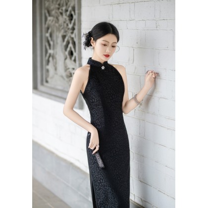 Sexy Black Composite Lace Midi Cheongsam 1209-99 Sexy Black Composite Lace Midi Cheongsam 1209-99