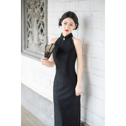 Sexy Black Composite Lace Midi Cheongsam 1209-99 Sexy Black Composite Lace Midi Cheongsam 1209-99