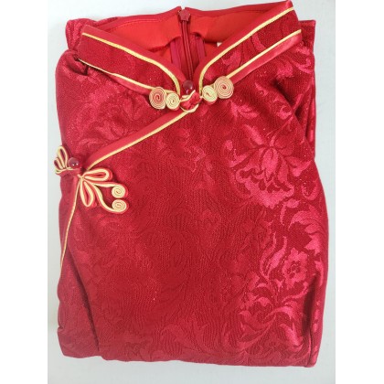 Suzhou Jacquard Lace Composite Red Phoenix Tail Festive Maxi Cheongsam 1210-28 Suzhou Jacquard Lace Composite Red Phoenix Tail Festive Maxi Cheongsam 1210-28